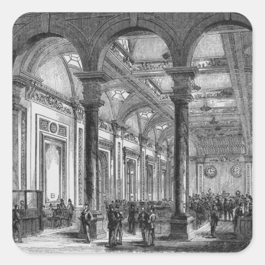 Inneres von Lloyd's of London Quadratischer Aufkleber (Vorderseite)