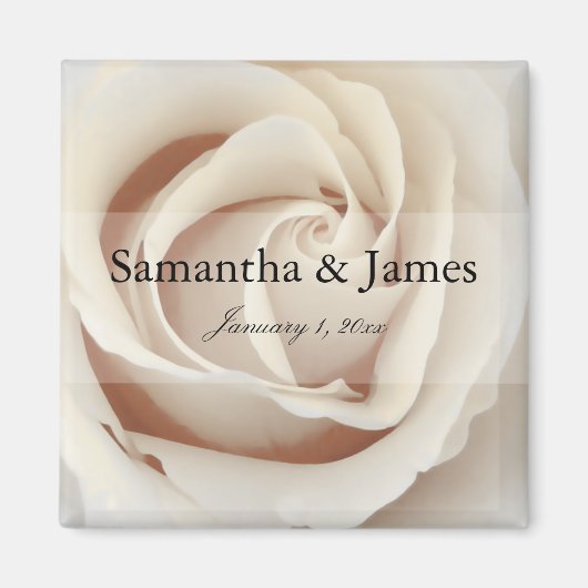 Innerhalb einer Eiscreme-Weiß-Rose Magnet (Vorne)