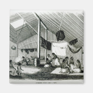 Innerhalb einer Tahitan Hütte Magnet