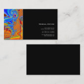 Innerhalb I · Fraktal-Kunst · Blau u. Orange Visitenkarte (Vorne/Hinten)