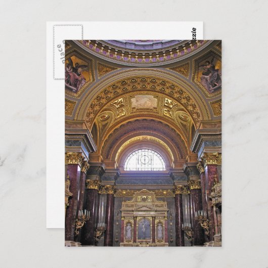 Innern der St. Stephansbasilika, Budapest(7) Postkarte (Vorne/Hinten)