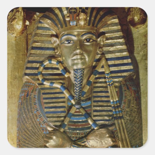 Innerster Sarg von Tutankhamun Quadratischer Aufkleber (Vorderseite)