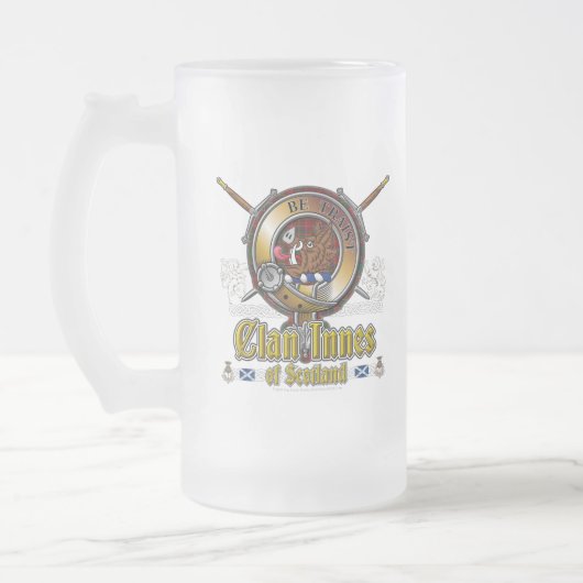 Innes Clan Abzeichen Mattglas Bierglas (Links)