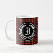 Innes Clan Red Tartan Monogram Kaffeetasse (Links)
