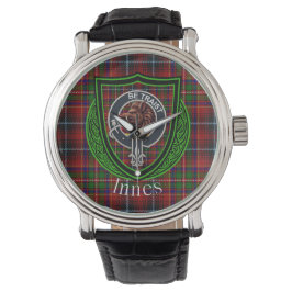 Innes Scottish Clan Tartan & Crest Armbanduhr