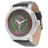 Innes Scottish Clan Tartan & Crest Armbanduhr (Schrägansicht)
