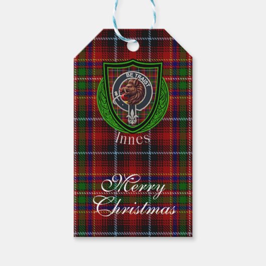 Innes Scottish Clan Tartan & Crest Geschenkanhänger (Vorderseite)
