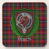 Innes Scottish Clan Tartan & Crest Getränkeuntersetzer (Vorderseite)