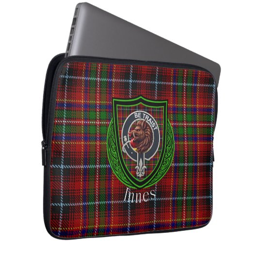 Innes Scottish Clan Tartan & Crest Laptopschutzhülle (Vorne Rechts)
