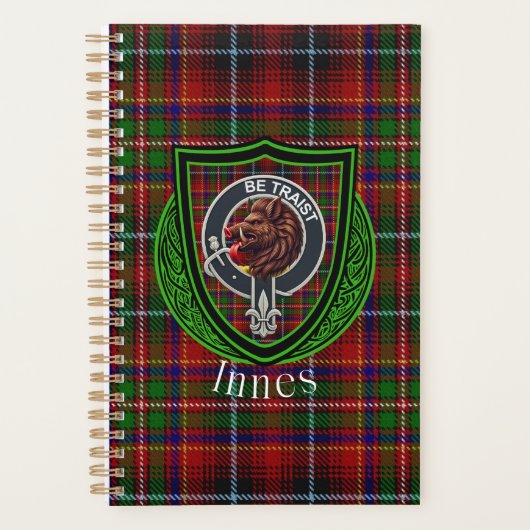 Innes Scottish Clan Tartan & Crest Planer (Vorderseite)
