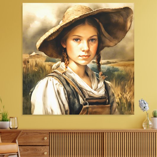 "Innocence enthüllt" Farm Girl "Johanna" Leinwanddruck (Insitu (Wohnzimmer))