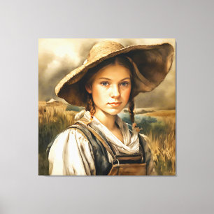 "Innocence enthüllt" Farm Girl "Johanna" Leinwanddruck