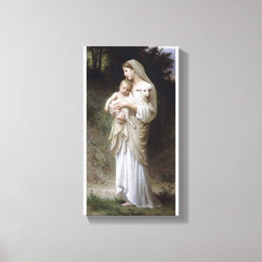 Innocence Madona Baby Lamb bouguereau Leinwanddruck (Vorderseite)