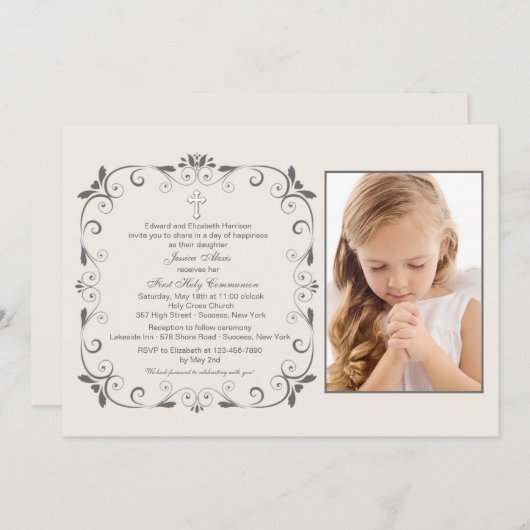 Innocence Square Foto Einladung (Vorne/Hinten)