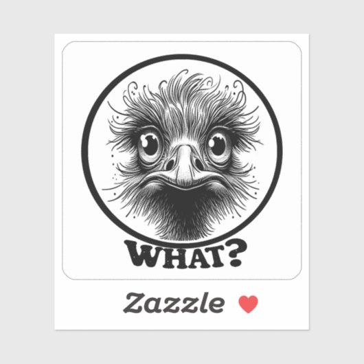 "Innocent Ostrich What" Vinyl Aufkleber (Blatt)