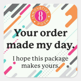 Innov8tive + Klicken Sie auf den Bestellaufkleber Quadratischer Aufkleber