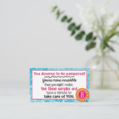 Innov8tive Posh Clear Water Samples Business Card Visitenkarte (Stehend Vorderseite)