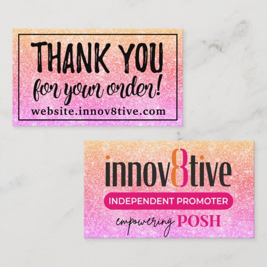 Innov8tive Posh danke Karte (Vorne/Hinten)