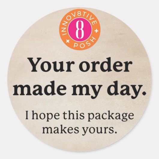Innov8tive Posh Ihre Bestellung Aufkleber (Vorderseite)