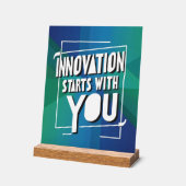 Innovation beginnt mit Ihnen Acrylschild (Winkel)