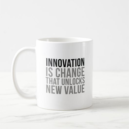 Innovation ist Änderung Kaffeetasse (Links)