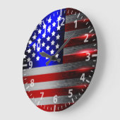 Innovative Laser-Schnitt-amerikanische Flagge 1 Große Wanduhr (Winkel)