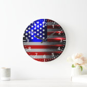 Innovative Laser-Schnitt-amerikanische Flagge 1 Große Wanduhr (Zuhause)