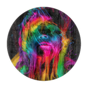 Innovative Lightpainting Portrait Kunst, Dichtung Schneidebrett