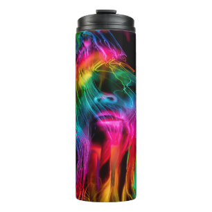 Innovative Lightpainting Portrait Kunst, Dichtung Thermosbecher