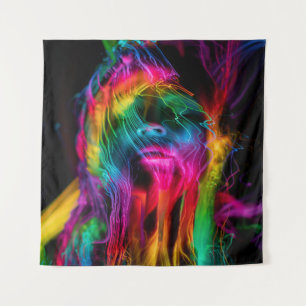 Innovative Lightpainting Portrait Kunst, Dichtung Wandteppich