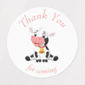 Innovative rosa Kuh Etiketten (Design 1)