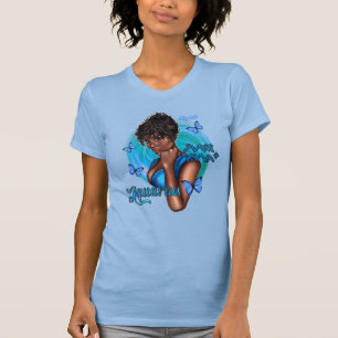 Innovative Schwarze Wassermann-Diva mit kühner Fla T-Shirt