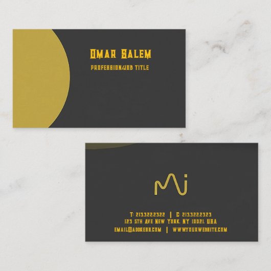 "Innovative Visitenkarte mit goldenen Touchs (Vorne/Hinten)