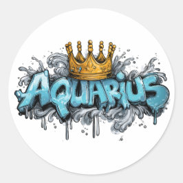 Innovatives Aquarius Zodiac Graffiti Airbrush Runder Aufkleber