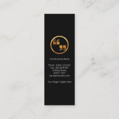 Innovatives White Quotation Mark Writing Mini Visitenkarte (Rückseite)