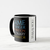 Innovator Gamechanger Visionary Creative Tag Cloud Tasse (Vorderseite Links)
