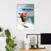 Innsbruck Austria Travel Poster Snow Ski Kerwendel (Heimbüro)