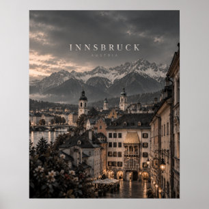 Innsbruck Kinematografische Monochrome Stadt Kunst Poster