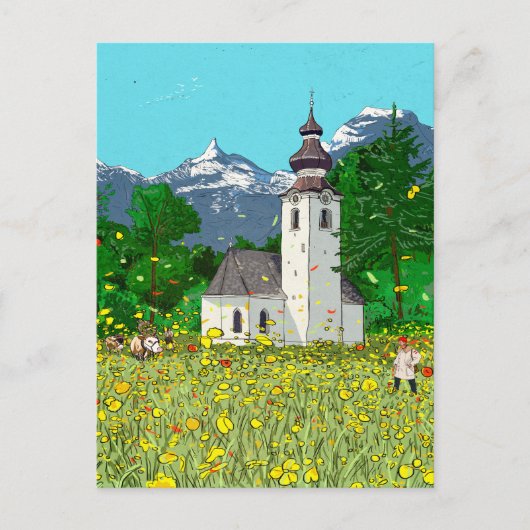 Innsbruck Landschaft Whimsikkunst Postkarte (Vorderseite)