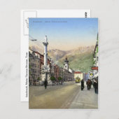 Innsbruck, Maria Theresa Straße, Straßenbahn Postkarte (Vorne/Hinten)