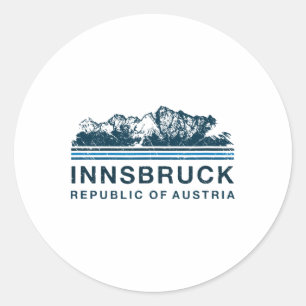 Innsbruck Österreich Berge Österreich Skifahren Vi Runder Aufkleber
