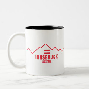 Innsbruck-Österreich-Flaggenberg Zweifarbige Tasse