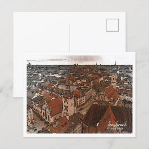 Innsbruck Österreich schöne Buntstift Landschaft Postkarte