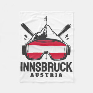 Innsbruck Österreich Skigebiet Retro Skifahren Fleecedecke