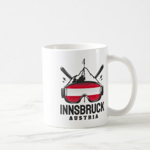 Innsbruck Österreich Skigebiet Retro-Skifahren Kaffeetasse