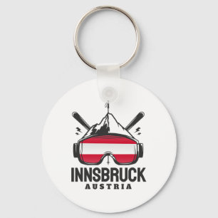 Innsbruck Österreich Skigebiet Retro-Skifahren  Schlüsselanhänger