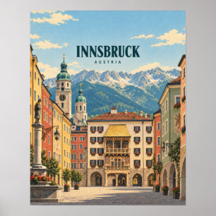 Innsbruck Österreich Vintage Reise Kunst Poster