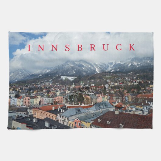 Innsbruck Panoramablick Teetuch Geschirrtuch (Horizontal)
