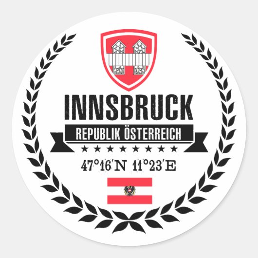 Innsbruck Runder Aufkleber (Vorderseite)