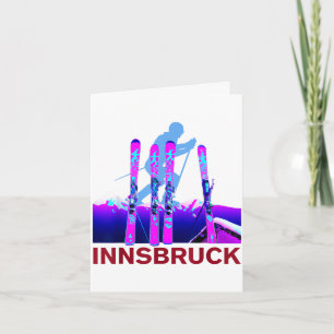 Innsbruck Skifahren &amp; Snowboarden Retro 90er Karte